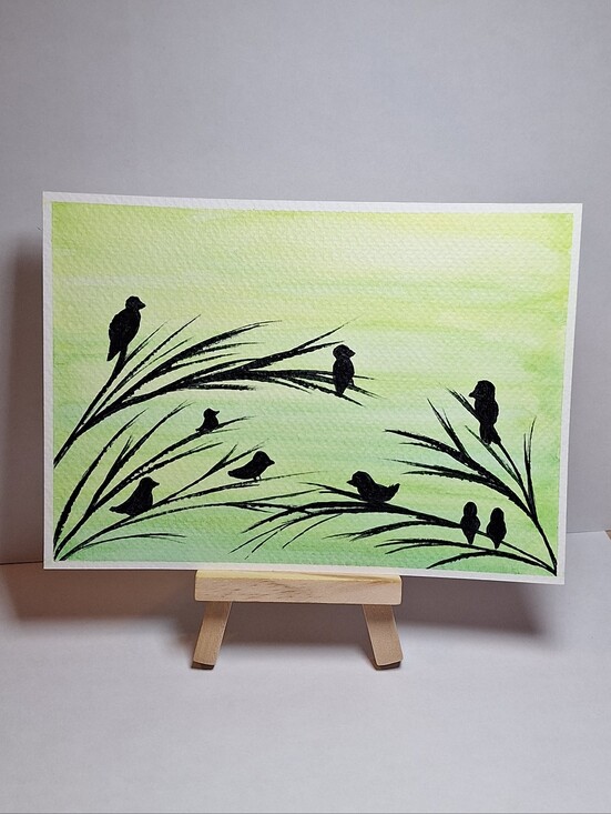 Laura Rath, Artist Other - "Gathering" Hand-painted watercolor & acrylic painting
